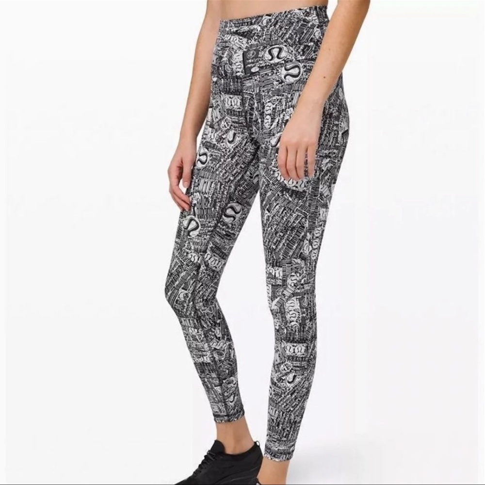 Lululemon Wunder Train 25” Tear it Up Manifesto Logo size 4